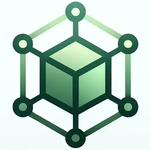 Logo minimaliste DhanaBox dans des tons verts, représentant un cube connecté pour symboliser la décentralisation et le stockage sécurisé.